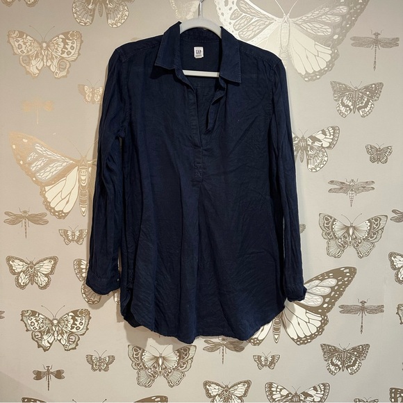 GAP Tops - Gap Navy Linen Shirt